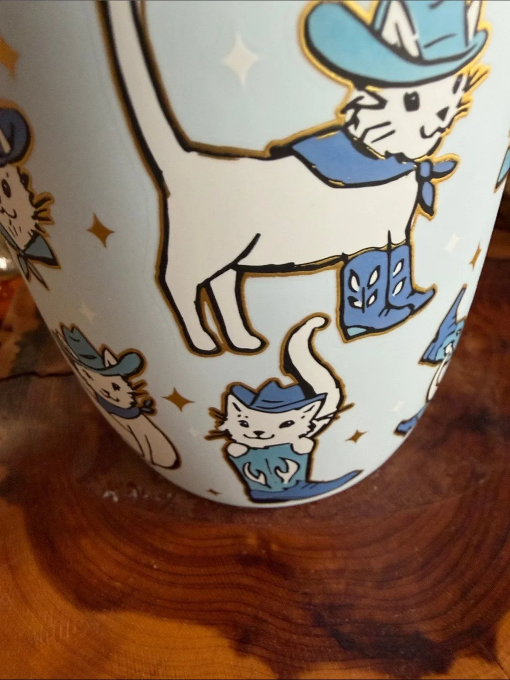 Blue Cat Cowboy Ceramic Coffee Mug